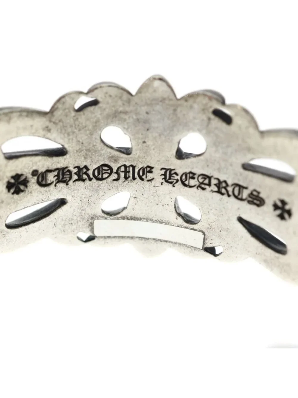 Chrome Hearts Double Floral Cross Calf Bangle Bracelet